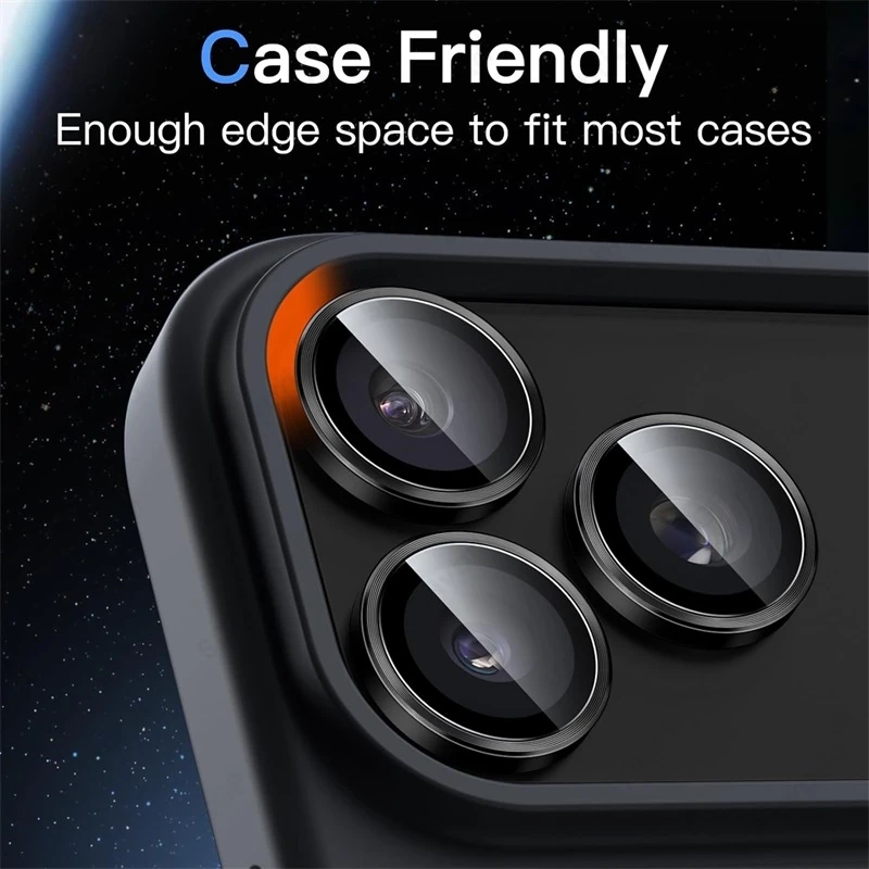 i17 ProMax Metal Ring Camera Glass For Apple iPhone17 iPhone 17 Pro Max Alloy Lens Film i Phone Air iFone iHone 17Pro 17ProMax 6