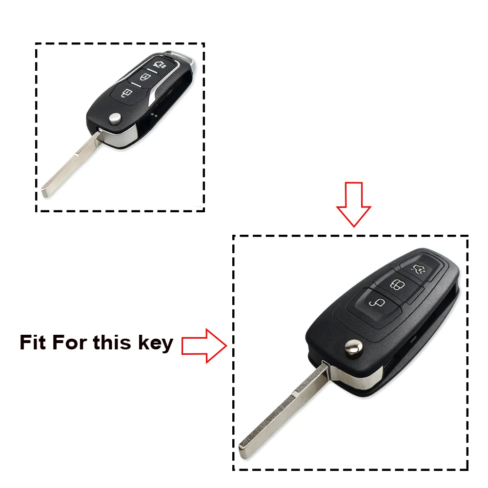 Modified Car Key For Ford Mondeo Focus Fiesta C Max S Max Galaxy Fob 3 Buttons Folding Car Remote Key Shell Housing Case KEYYOU key case car key shell car remote key car key key shell