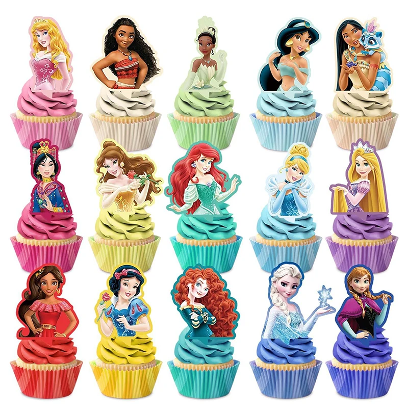 Disney Princess Decopics Cupcake Topper Picks 30/31pcs Princess Cupcake Toppers Birthday Cake Decorations Party Baby Shower
