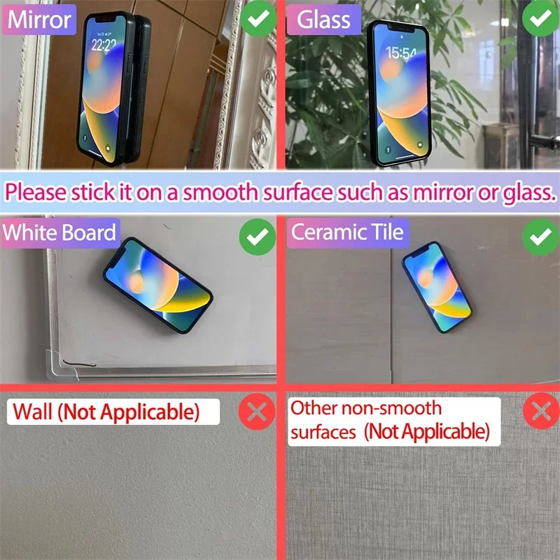Hands-Free Silicone Suction Phone Case with Strong Adhesive Stand (2-Pack)