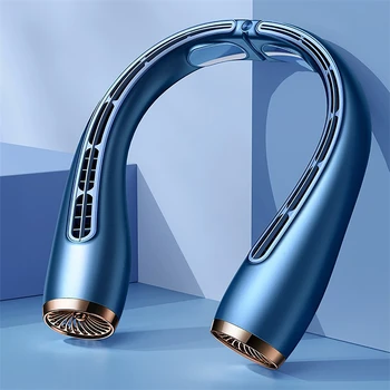 2023 걸이식 목 선풍기, USB 블레이드리스 터보 소형 넥밴드 선풍기, 충전식 음소거, 스포츠 접이식 전기 냉각 팬