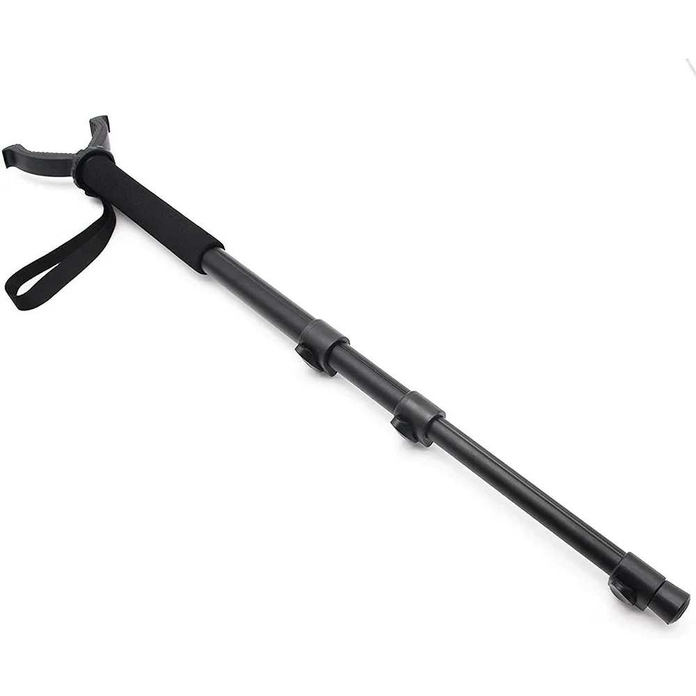 Portable Rifle Shooting Rest Monopod with V Yoke Bracket Hunting V Shaped Gun Rack Hunting Shooting Stick Aluminum Construction