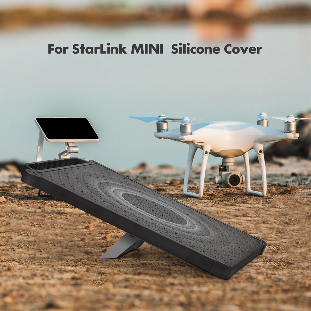 Starlink Mini Silicone Protective Case with Carabiner - Outdoor Portable Full Coverage Shell