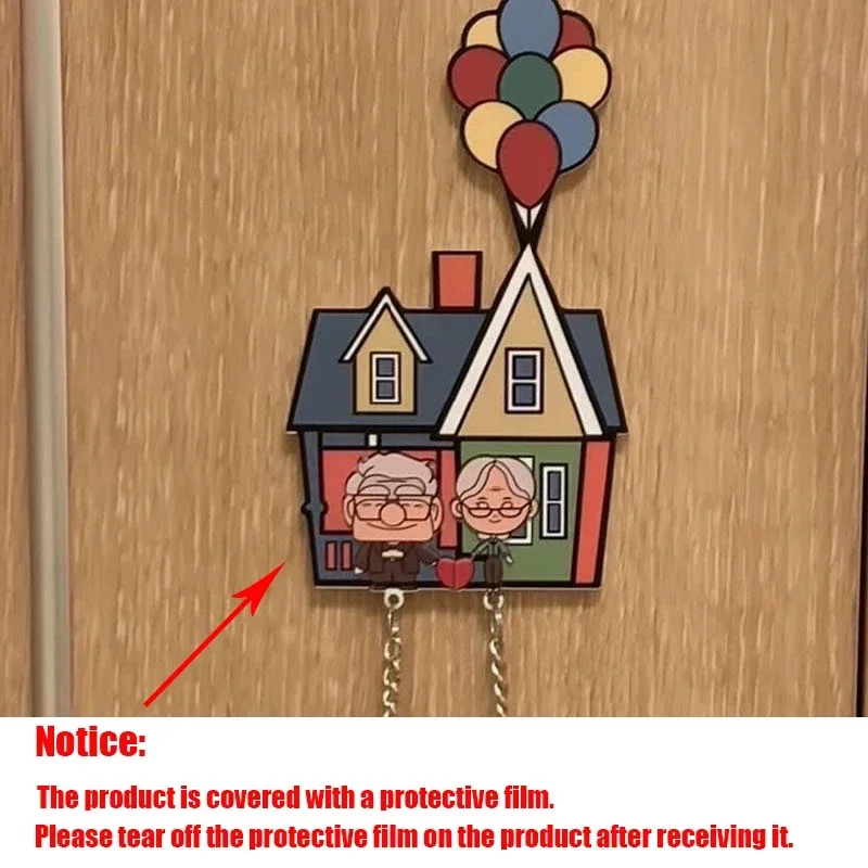 Key Holder 1PCS Couple Wall Anti-Loss Pendant Lover Chain Home Decor Refrigerator Sticker Storage
