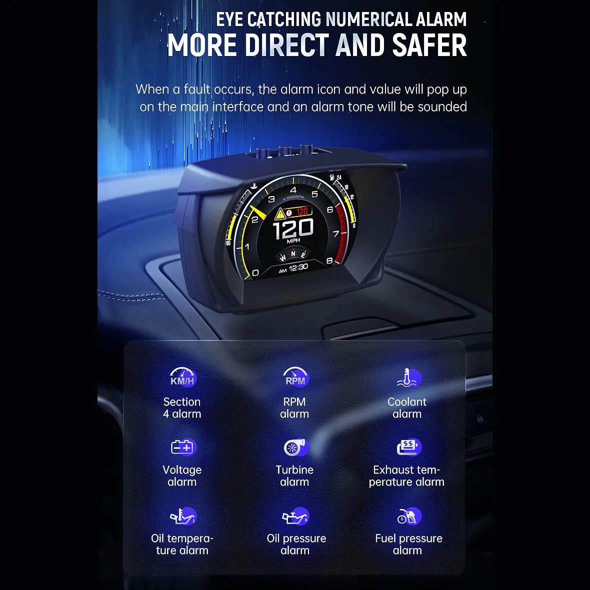 HUD OBD GPS   LCD ÷ ĳ,  ǻ ӱ, ڵ  ׼, A700, ǰ