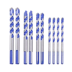 Jeu de forets de maçonnerie en carbure de tungstène pour métal, acier, porcelaine, carreaux de céramique, brique, béton, plastique, bois (6 8 10 12mm) 10 pièces 