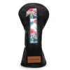 Black Leather Golf Headcovers Summer Fashion Head Cover High Qaulity Driver Wood Cover Set White Premium Leather Driver Fairway 2