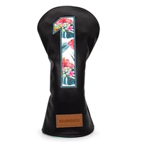 Black Leather Golf Headcovers Summer Fashion Head Cover High Qaulity Driver Wood Cover Set White Premium Leather Driver Fairway 2