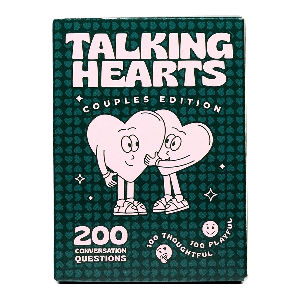 Talking Hearts Couple Game 200 Questions 2 Wild Cards for Date Nights Travel Adventures Gift for Couples for couple card game