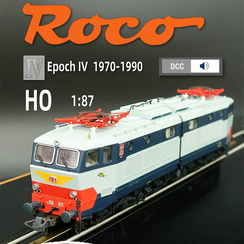 

1/87 Train Model ROCO HO Type 73163 E656 Electric Locomotive FS Italian Digital Sound Effect Version Train Model Toy