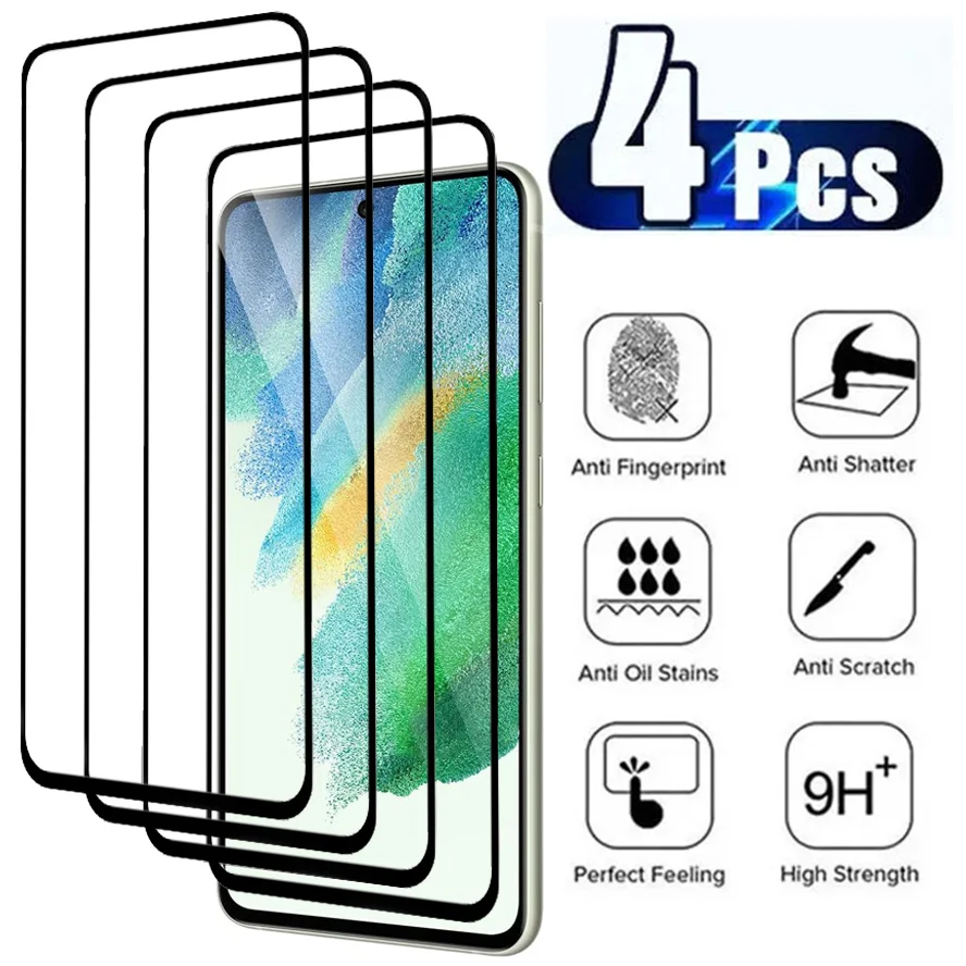 4 Pz, Pellicola Vetro Per S21 Fe 5G Vetro Temperato S 21 Fe Samsung Galaxy S21Fe Glass S21 Fe Screen Protector Samsung S21 Fe Vetro