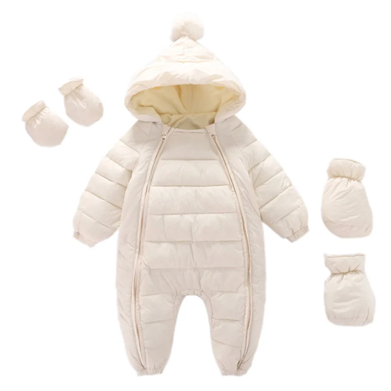 Baby Jumpsuit New born Baby Jumpsuit Hooded Plus Velvet Warm Boys winter clothes Snowsuit Toddler Snow Suit Girl Cotton Overalls Rompers