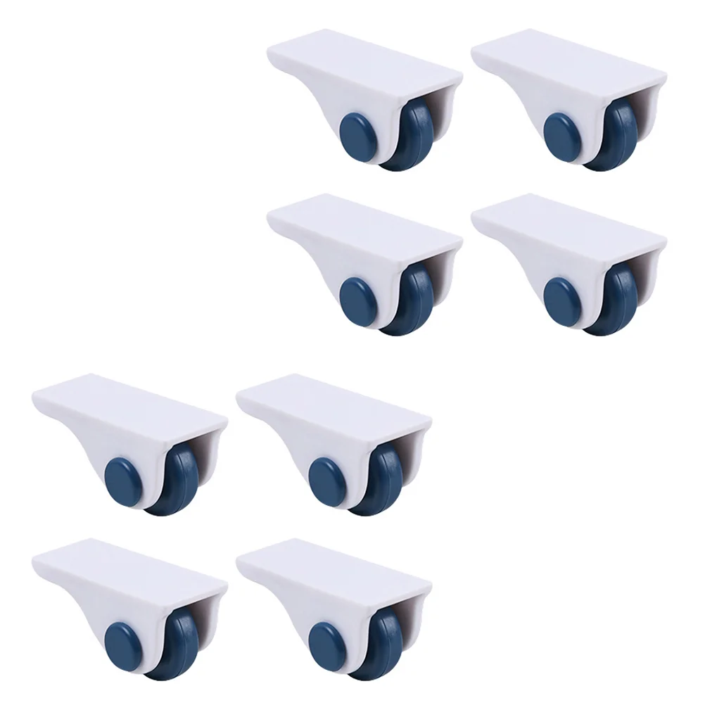 8 Pcs Adhesive Roller Storage Case Caster Bins with Brake Self-adhesive Sticky Casters The Hips Wheels 2