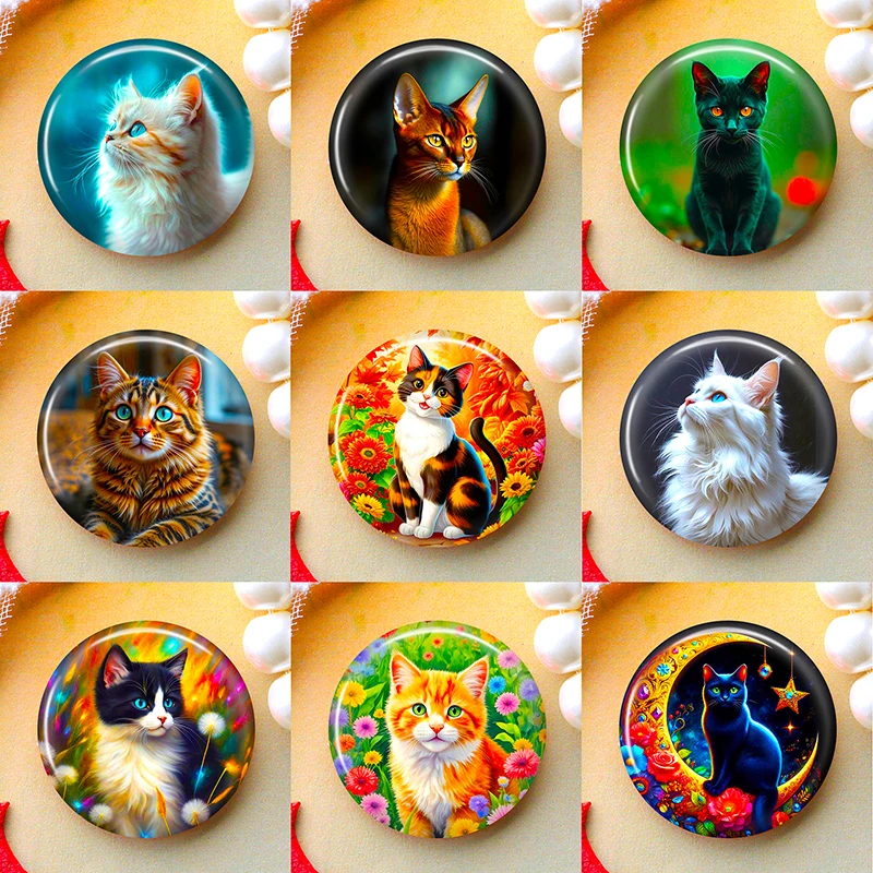 DIY Round Glass Cabochon Set for Handmade Photo Crafts - Assorted Sizes