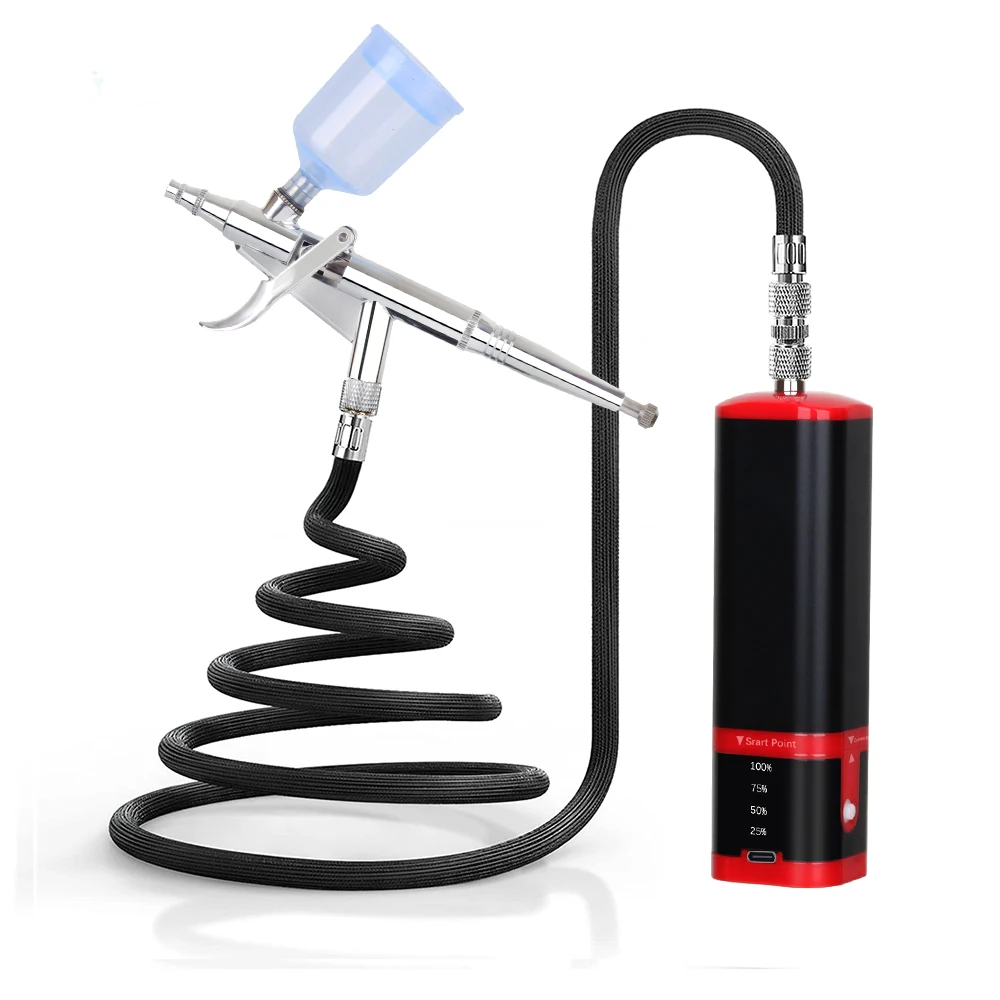 

New Designs Professional Cordless Airbrush And Compressor Kit High Pressure Customized Super Quiet Mineral Home Diy Tool