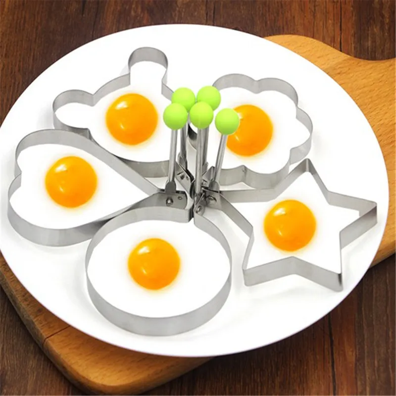 Egg Mold 5 Styles Fried Egg Mold Pancake Shaper Stainless Steel Omelette Mould Frying Egg Cooking Tools egg mold,egg ring