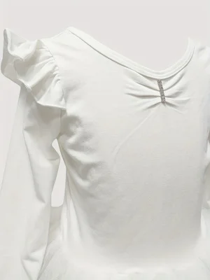 BIBIHOU Mädchen Ballett-Tutu-Kleid Professionelles Kinder-Gymnastik-Tanzkleid mit Rüschen Langarm-Trikot Übungs-Ballettkostüm Ballerina – Detail 18