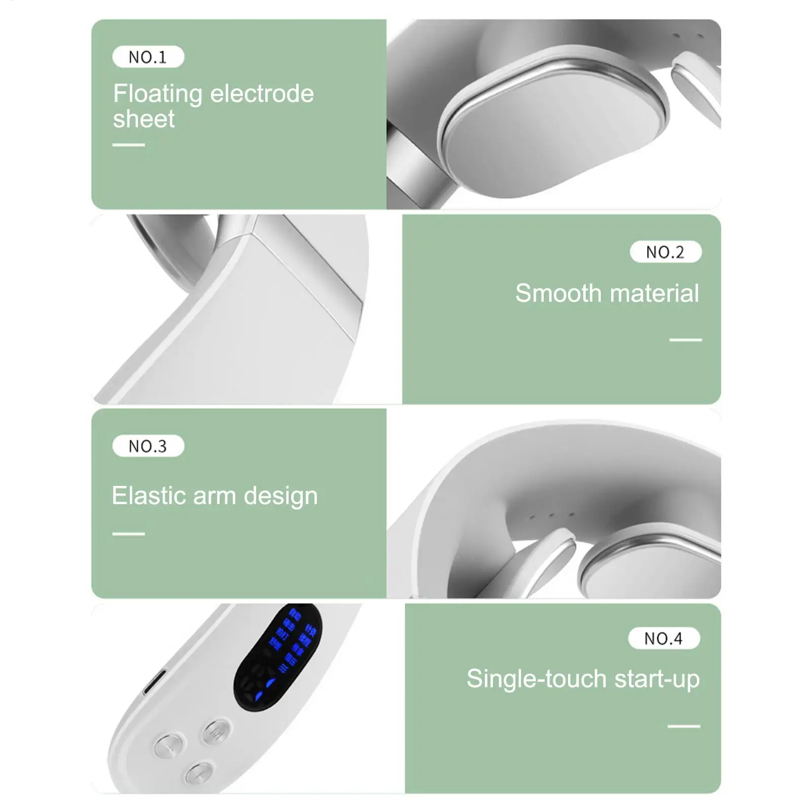 Neck Stimulator With Heat Heating Cervical Neck Massage Device Portable Muscle Massage Device For Men Him Women Her Dad Mom