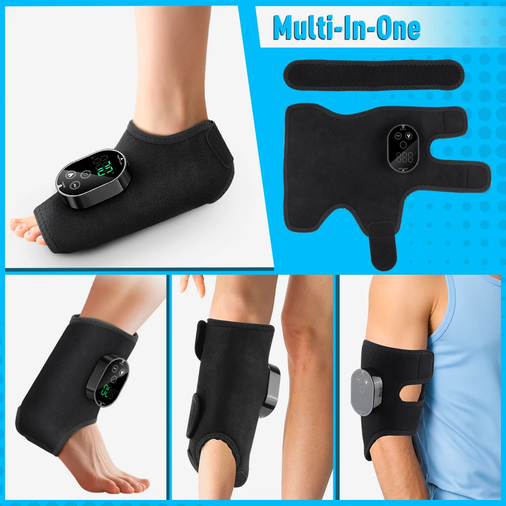 6-Level Heating 3-Level Vibration Hot Compress Ankle Massager with Foot Protect Belt for Joint Relaxation Ankle Support Brace