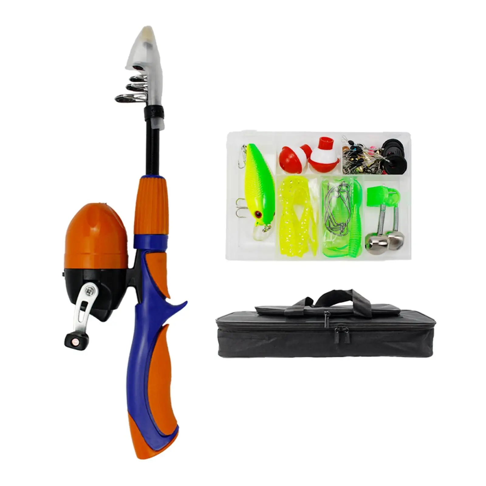 Portable Kid'S Fishing Pole Telescopic Fishing Rod and Reel Combos Travel Tote Gift Ultralight for Beginner Children Angler
