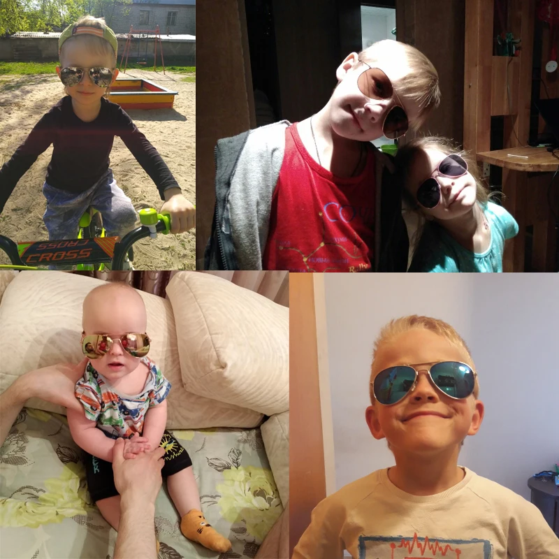 Нови детски слънчеви очила, модни, цветни, момчета, момичета, светлоотразителни слънчеви очила, детски бебешки UV400 очила с висока разделителна способност на открито