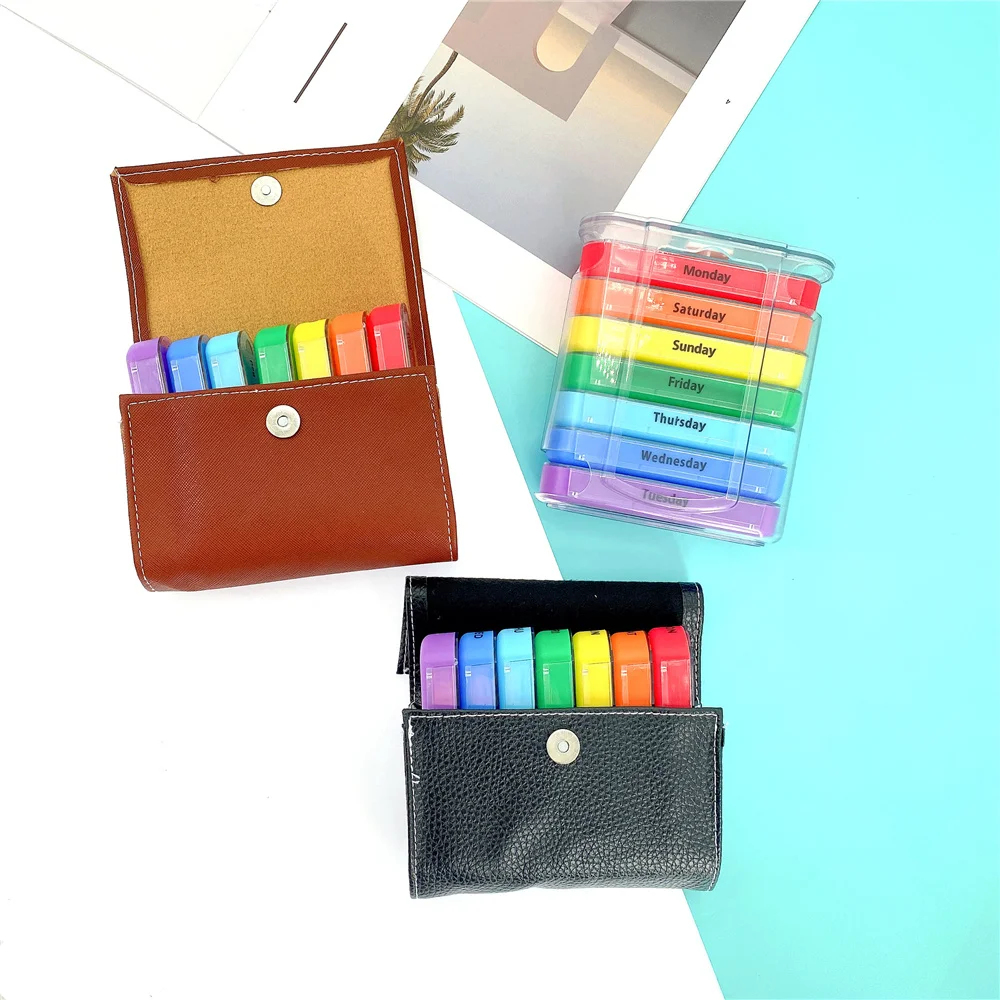 

Weekly 7 Days Pill Box 28 Grid Pill Organizer Plastic Medicine Storage With Wallet Dispenser Plastic Drug Cases for Home Travel