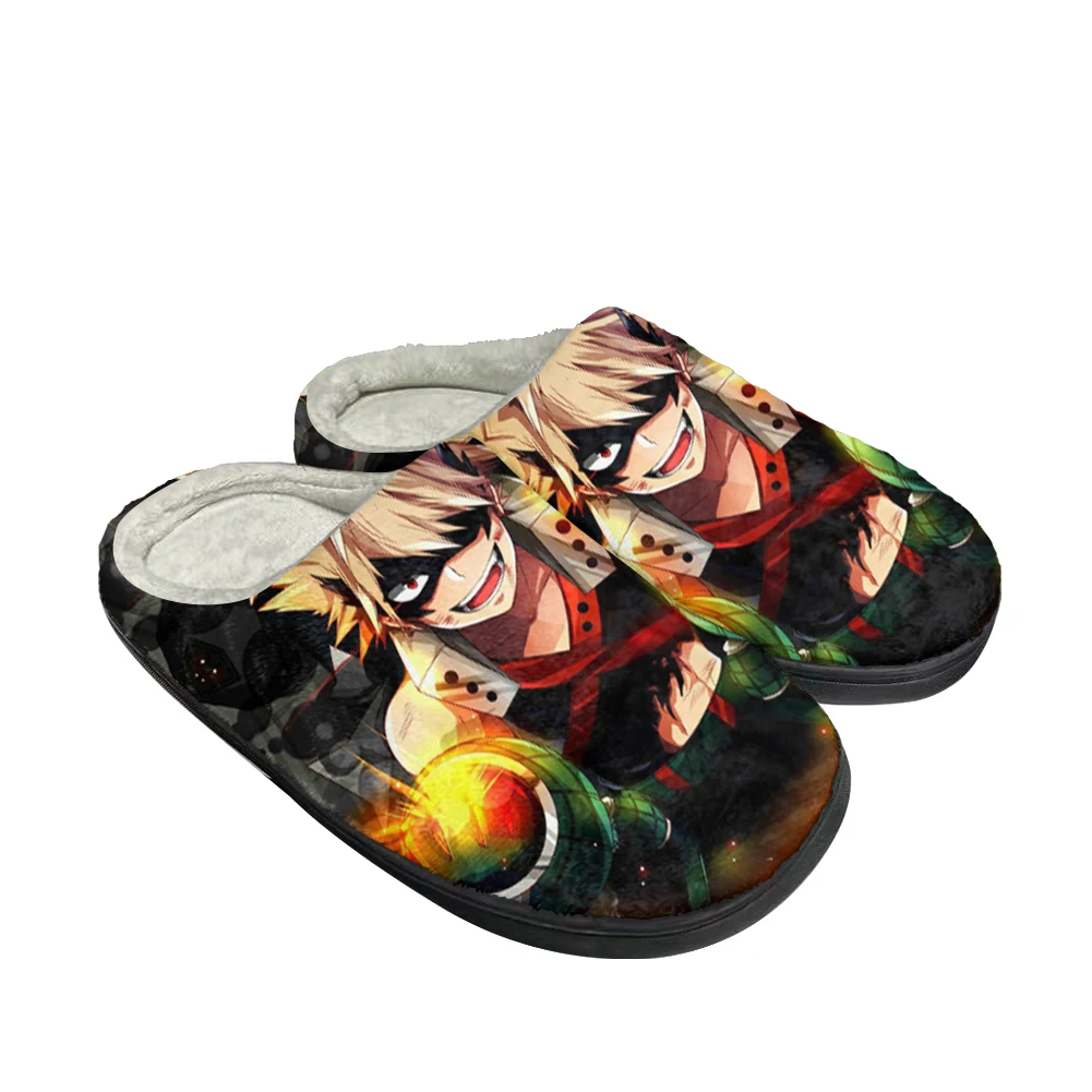 

Bakugou Katsuki Fashion Cotton Custom Slippers Mens Womens Sandals Plush Casual Keep Warm Shoes Thermal Hot Comfortable Slipper