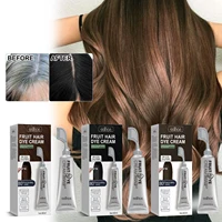 EELHOE Natural Hair Dye Cream with Comb Long Lasting Cover Gray White Hairs Pure Plant-Based Hairdye Fruit Black Hair Cream