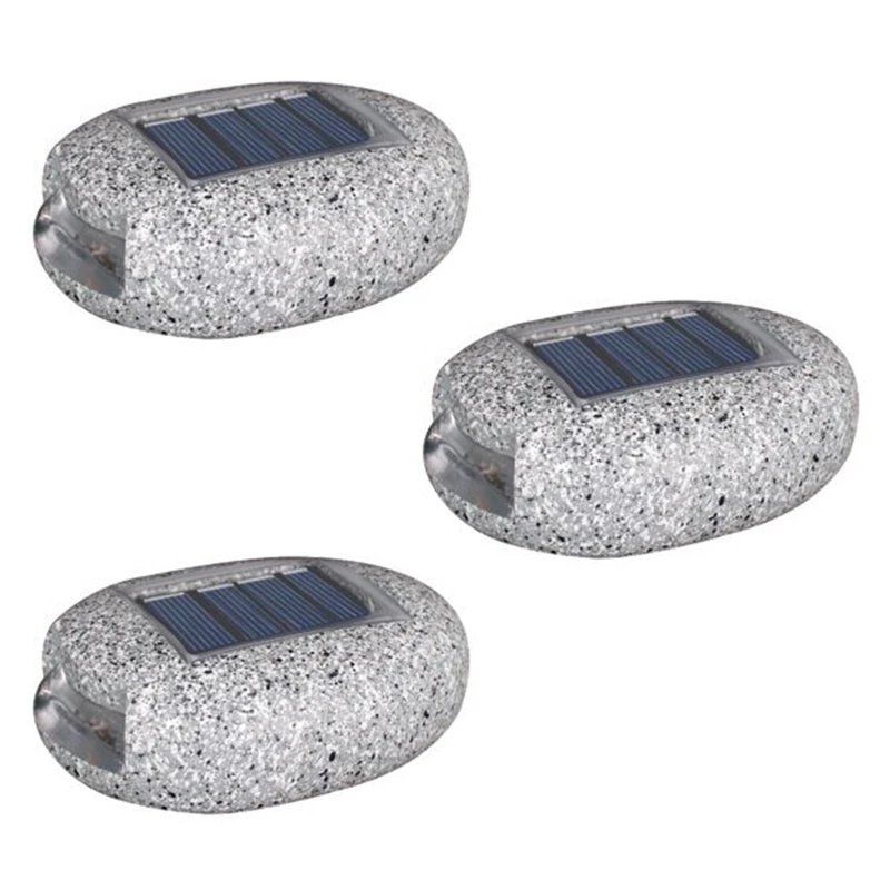 

3X Solar Light For Garden Decoration Outdoor Path Light LED Rock Light Waterproof Driveway Walkway Solar Stones Lamp