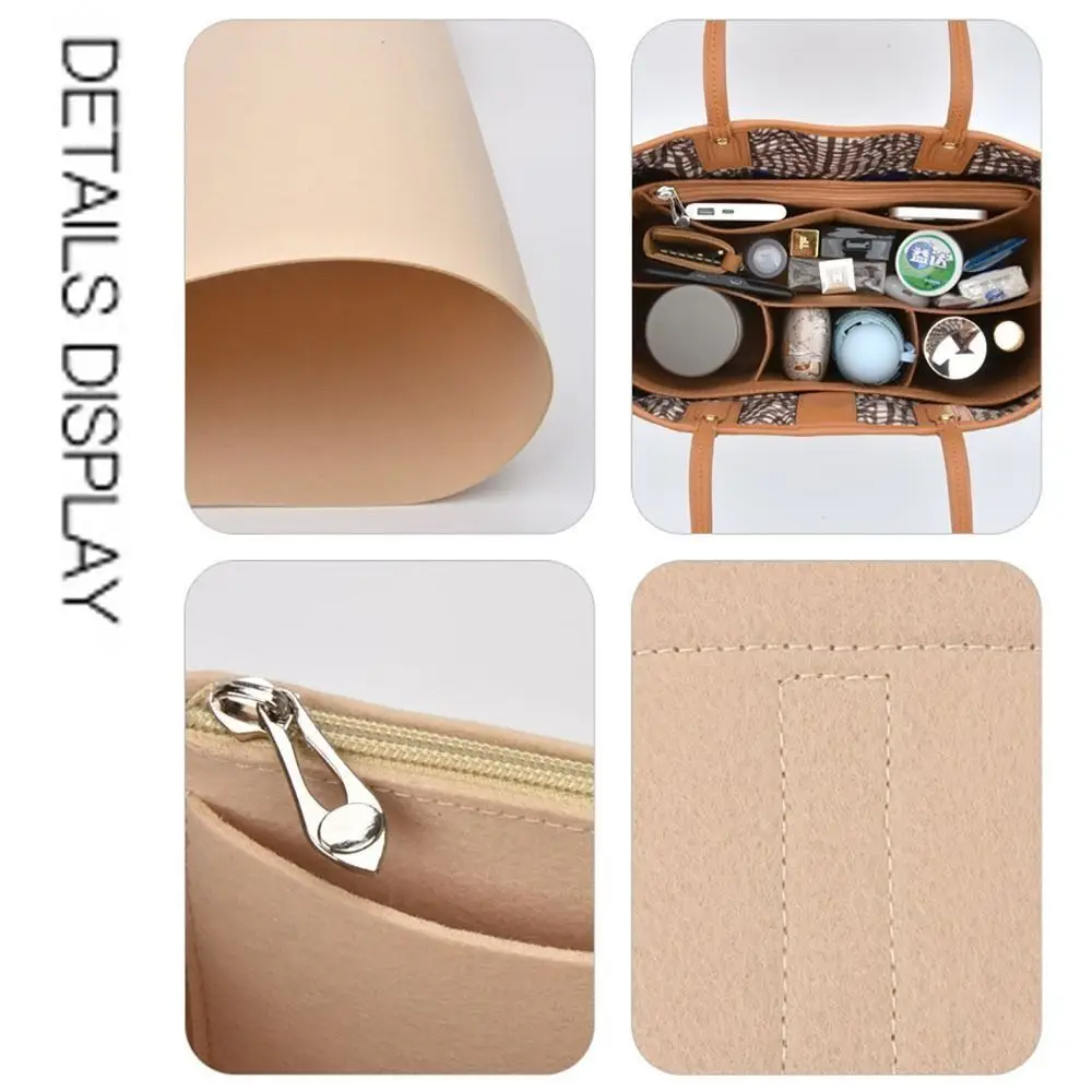 Durable Felt Handbag Insert Bag Storage Bag Support Purse Liner Organization Portable Internal Bag for For Liz Visetos