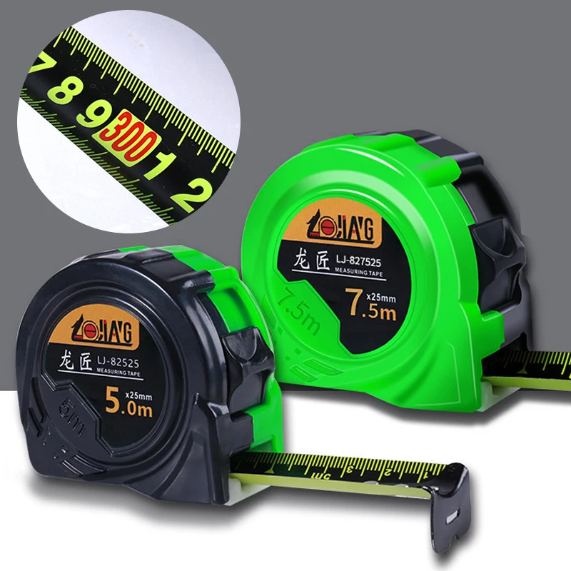 

5/7.5/10m Tape Measure Steel Ruler Retractable Self Locking Measurement Meters Carpentry Guage Tool