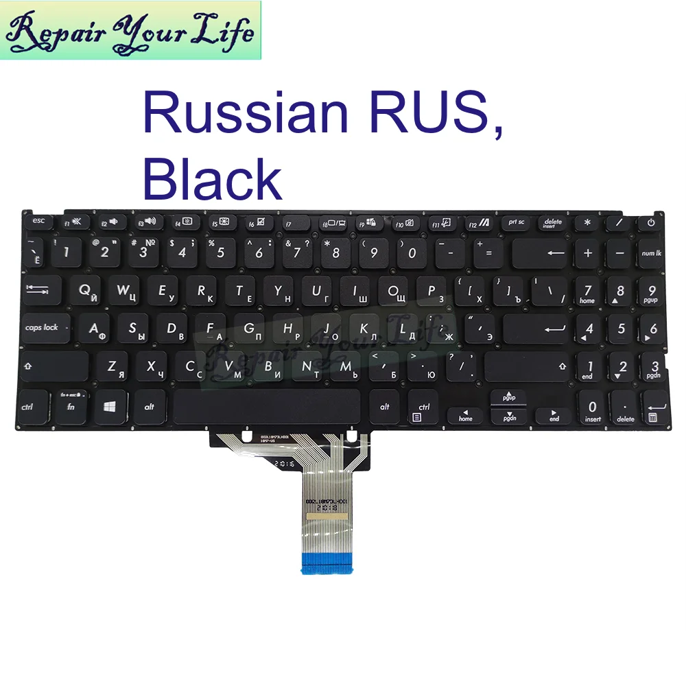 Teclado para Notebook Asus Vivobook R565j R565e R565ea R565ja R565fa R565ma Eua ru Rus Inglês Russo Tailandês - Imagem 6