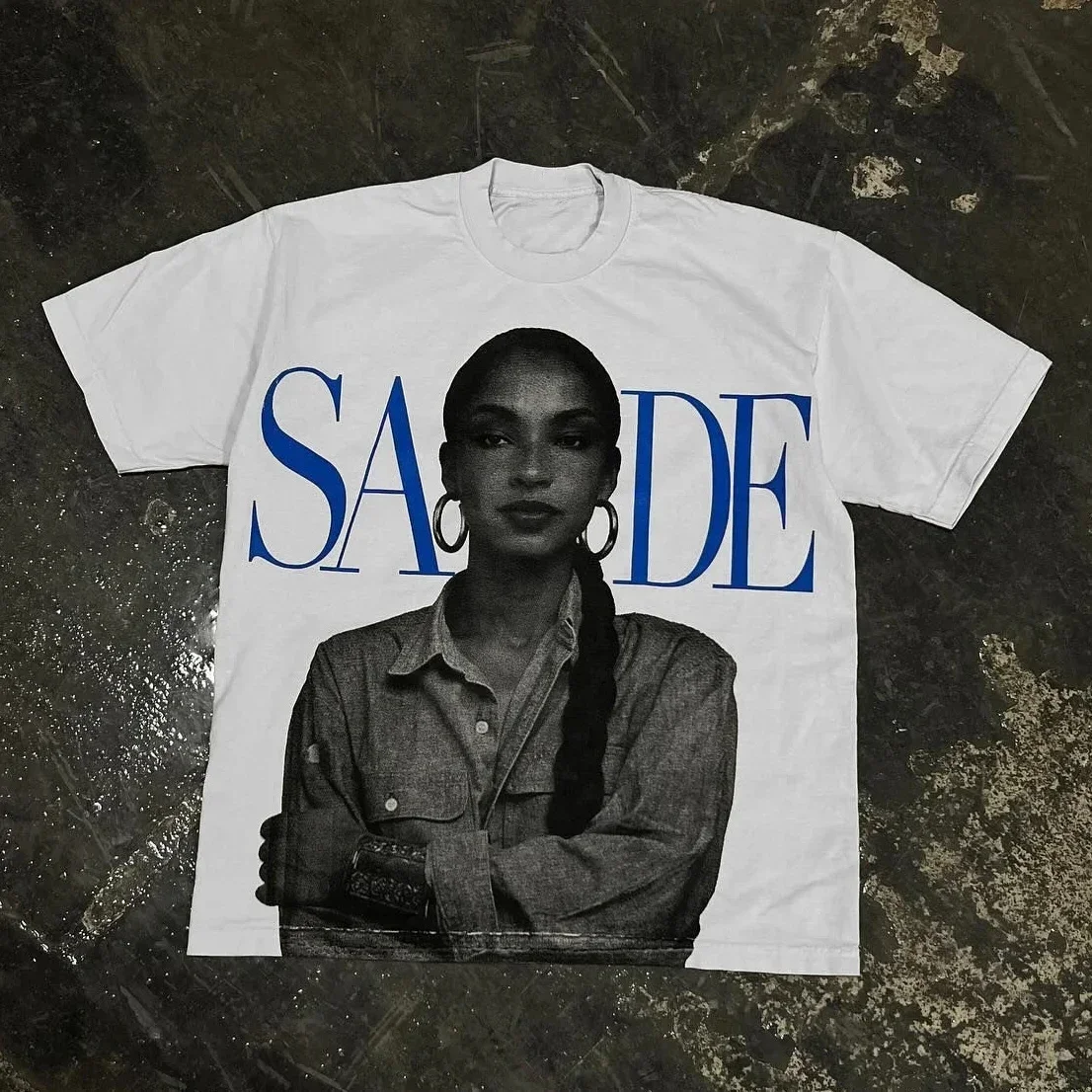 T Shirts Portrait Short-Sleeved Round Neck Pure Cotton Loose Hip-Hop Casual Couple T-Shirt