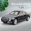 New 1:24 Simulation Benz Maybach S680 Alloy Car Model Sound And Light Pull Back Toy Car Die-Cast Boys Collection Decoration Gift 1