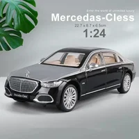 New 1:24 Simulation Benz Maybach S680 Alloy Car Model Sound And Light Pull Back Toy Car Die-Cast Boys Collection Decoration Gift 1