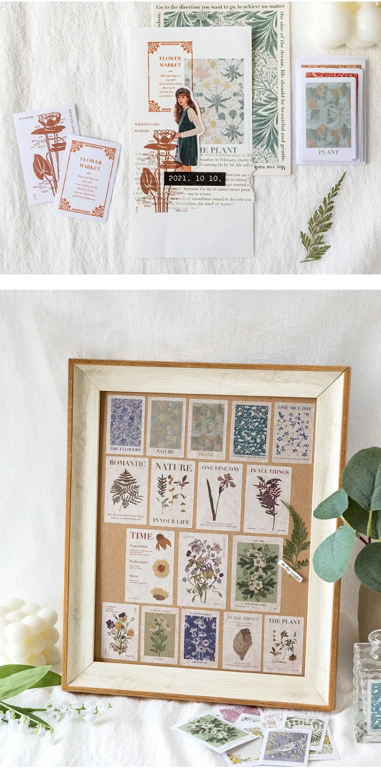 30 teile/paket Vintage pflanze blume Aufkleber Kit für DIY Scrapbooking Kunst Collage Hand Made Planer Collage Material Handwerk Liefert – Detail 20