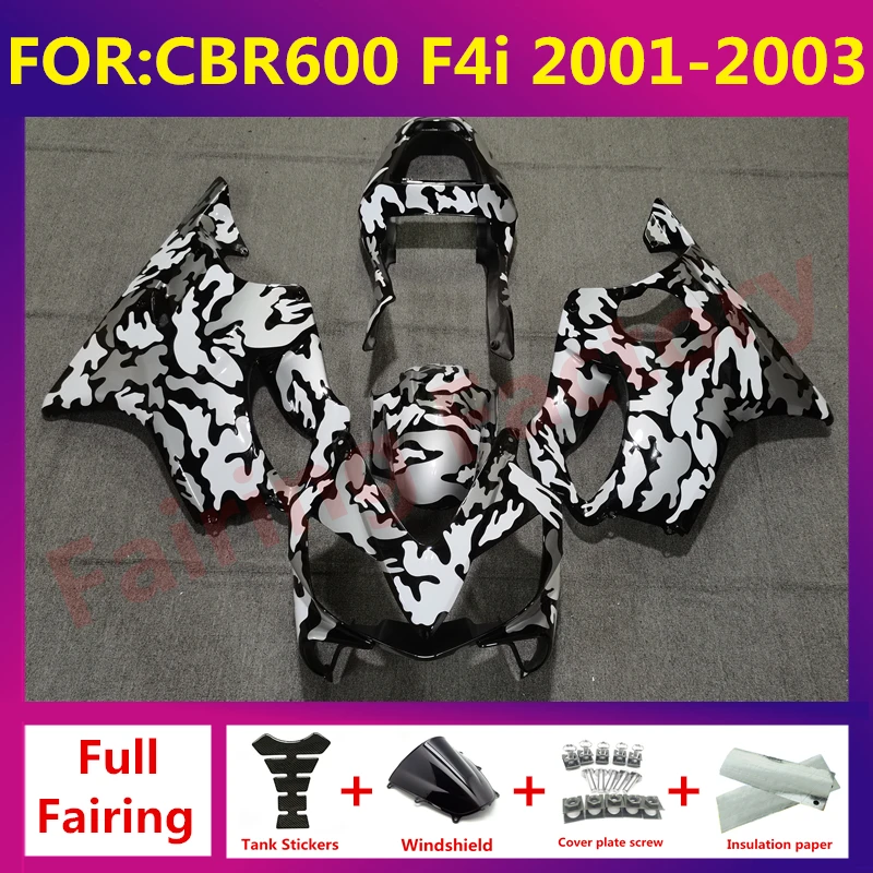 

NEW ABS Motorcycle full Fairing kit fit For CBR 600 CBR600 CBR600F F4i fs 2001 2002 2003 Bodywork fairings Kits set camouflage