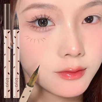 초미세 리퀴드 아이라이너 누에 속눈썹 펜, 브라운 그레이 아이라이너 펜슬, 부드럽고 오래 지속되는 빠른 건조, 큰 눈 메이크업, 신제품