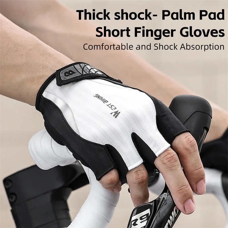 WEST BIKING Bike Gloves High Elasticity Breathable Half Finger Cycling Gloves Shockproof Motorcycle Bicycle Gloves Sports Gear 2