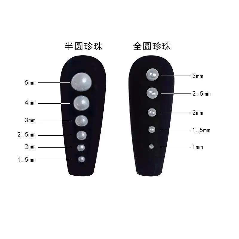 120-1200Pcs 발렌타인 데이 화이트 하프 라운드 진주 네일 아트 2-7mm 캐비어 화이트 진주 구슬 네일 매력 ABS 수지 진주 네일 부품