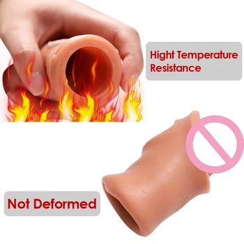 20CM Realistic Penis Sleeve Extender Reusable Dildos Condom Delay Ejaculation Dick Enlargement Sex Toys for Men 4