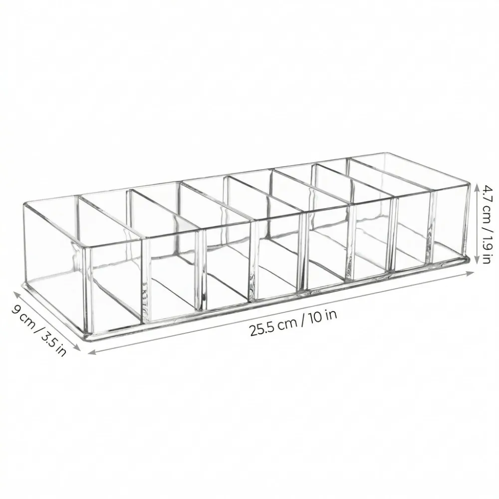 Clear Multi-Functional Makeup Organizer with 8 Compartments - Versatile Cosmetic Display Holder