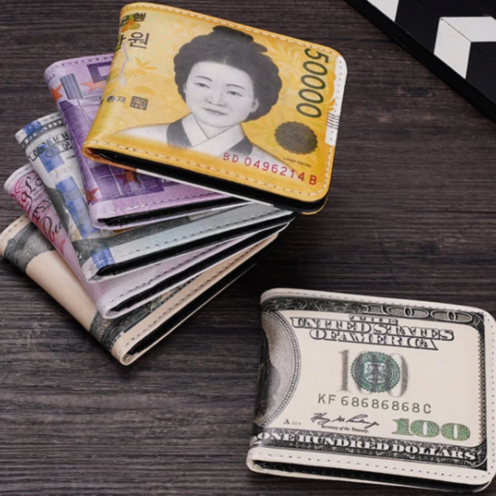 Funny USD Dollar Wallet for Men's Boys Money Clip PU Leather Novelty Gift Women Male Coin Purse Pouch Monederos Para Mujer