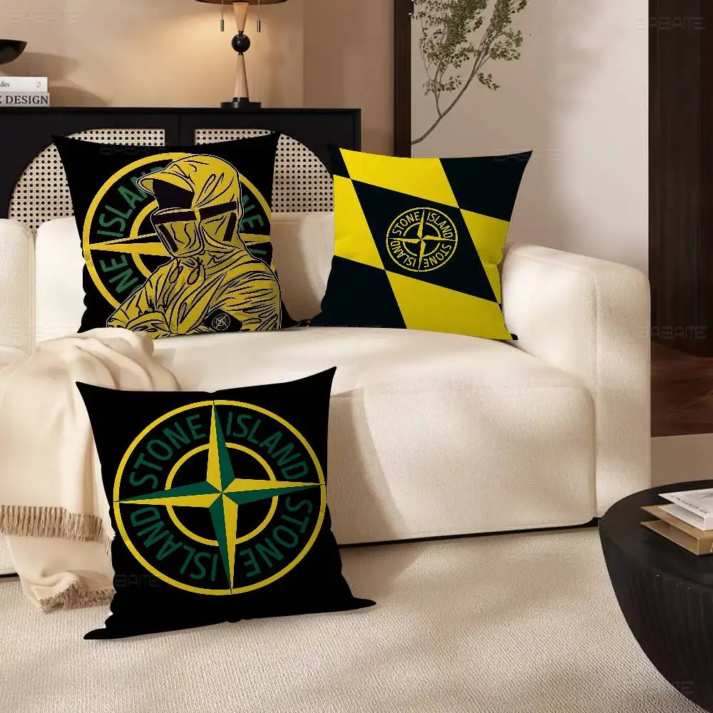 S-STONE I-ISLAND LOGO Personalized Pillow Cover Kids Bedroom Wild Party Decor Pillowcase Kid Birthday Shower Gift
