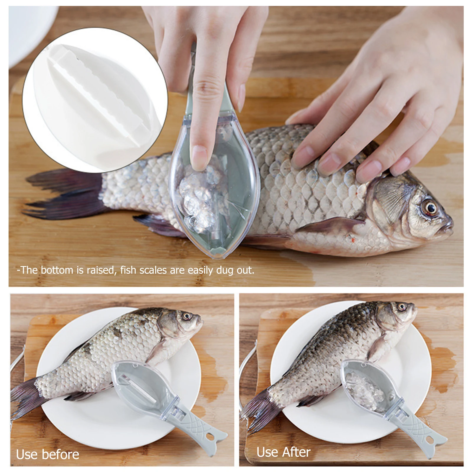 Plastic Fish Scales Graters Scraper Fish Removal Fish Scale Tool