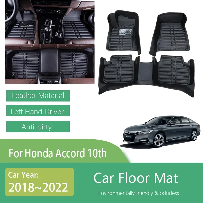 

Car Floor Mats For Honda Accord 10th Gen 2018 2019 2020 2021 2022 Dirt-resistant Carpet Foot Pads Cargo Mud Rug Auto Accessories