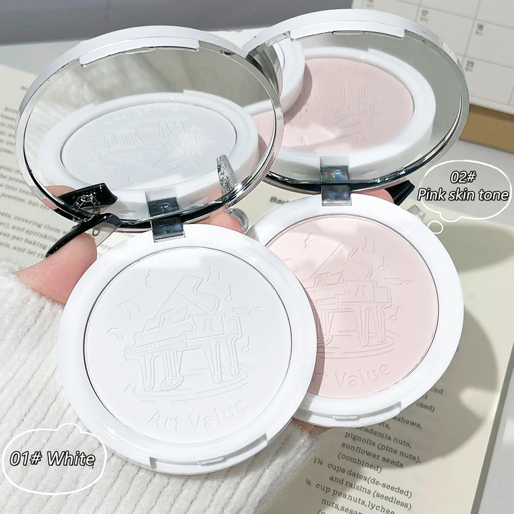 Natural Oil-control Stay-Matte Pressed Powder Long-lasting Waterproof Light-weight Face Powder Coverage Cosmetics For Women