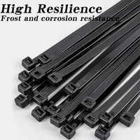500/1000PCS/bag Self-locking Plastic Nylon Tie White Zip Wraps Strap Nylon Cable Tie Set Fastening Ring Loop Wire Wrap 5