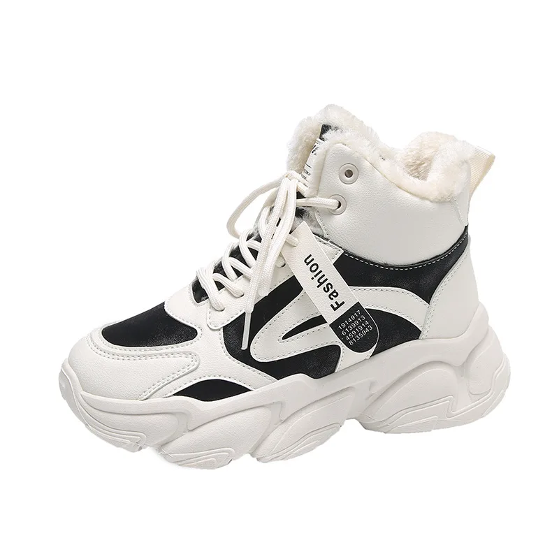 2022 Winter High Help Snow Boots Women Shoes Flat Hell Casual Shoes Woman Ankle Boots Plush Warm Botas Muje Botas Femininas Bota