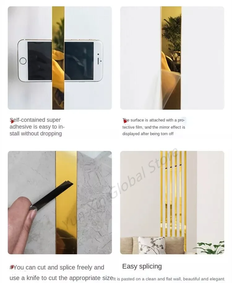 Modanature Autoadesive Argento 5m X 1cm - Flessibili Per Pareti, Specchi E Mobili, Effetto Specchiato - Foto 6